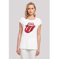 T-Shirt F4NT4STIC "The Rolling Stones Zunge Rot" Gr. 5XL, weiß Damen Shirts Jersey