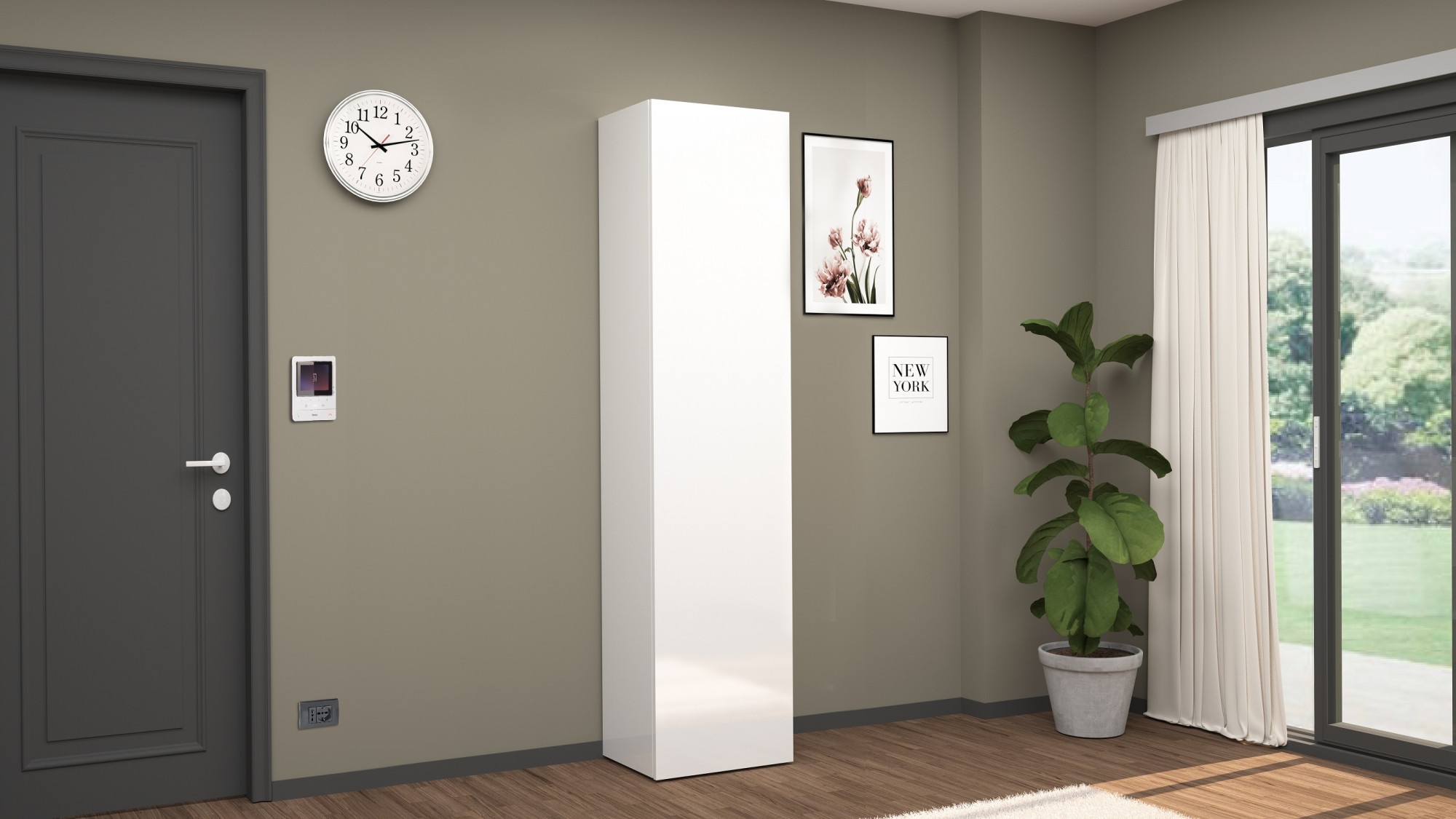 Schuhschrank INOSIGN "Kompakt", weiß, B:45cm H:191cm T:35cm, FSC-zertifizierter Holzwerkstoff, Schränke, Schuhschrank