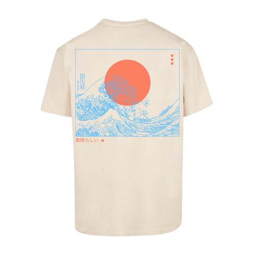 „T-Shirt F4NT4STIC „“PLUS SIZE Kanagawa Welle““ Gr. 3XL, beige (sand) Herren Shirts T-Shirts Print“