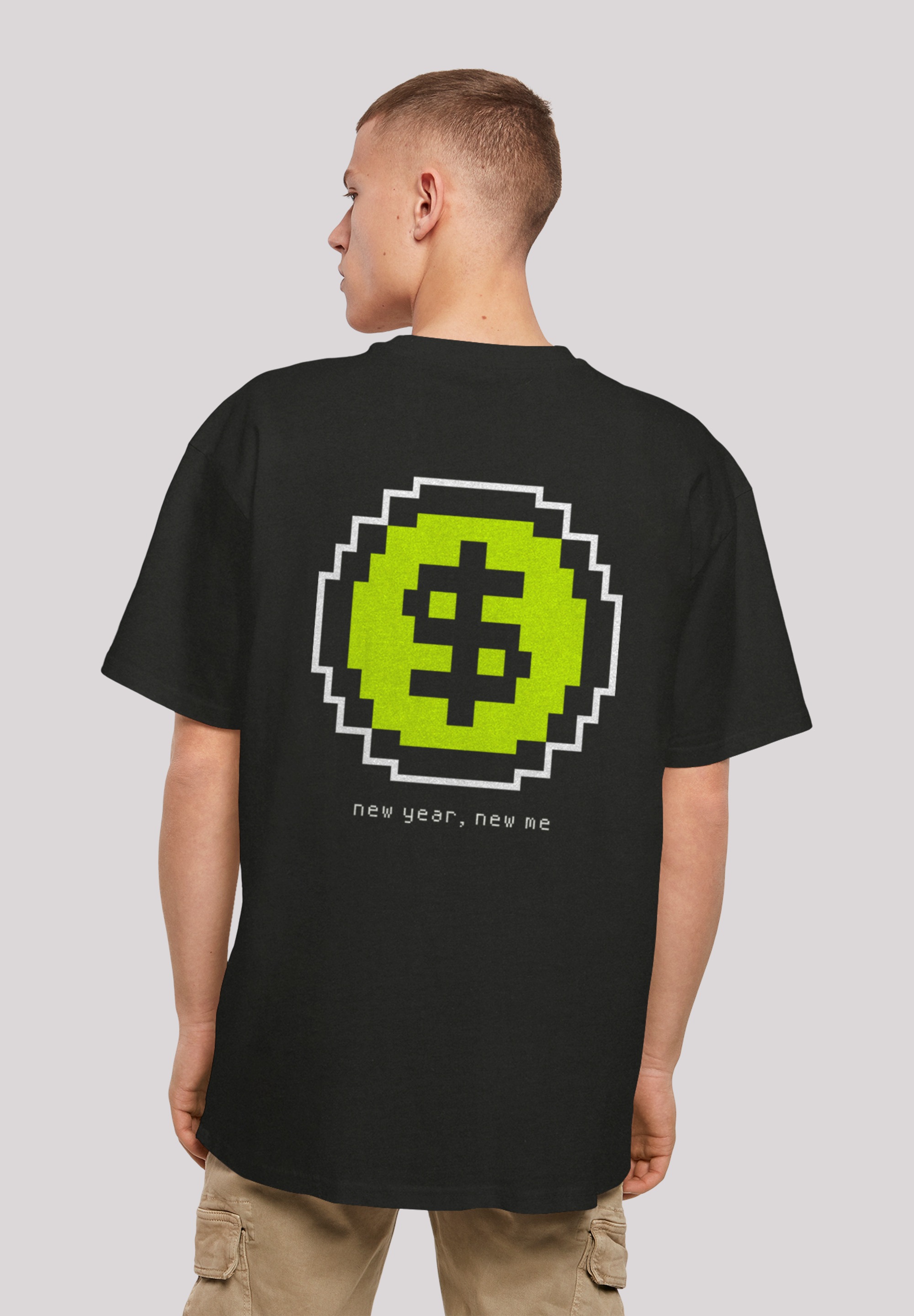 T-Shirt F4NT4STIC "SIlvester Party Happy People Only", Herren, Gr. 3XL, schwarz, Obermaterial: 100% Baumwolle, oversize, Rundhals, ohne Bündchen, Shirts, Print Image
