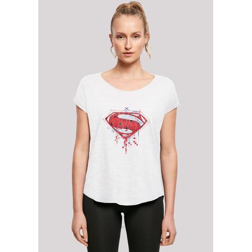 „T-Shirt F4NT4STIC „“DC Comis Superhelden Superman Geo Logo““ Gr. S, weiß Damen Shirts Jersey Print“