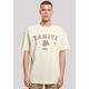 T-Shirt F4NT4STIC "Tahiti", Herren, Gr. 4XL, beige (sand), Obermaterial: 100% Baumwolle, casual, oversize, Rundhals, Kurzarm ohne Bündchen, Shirts, Print