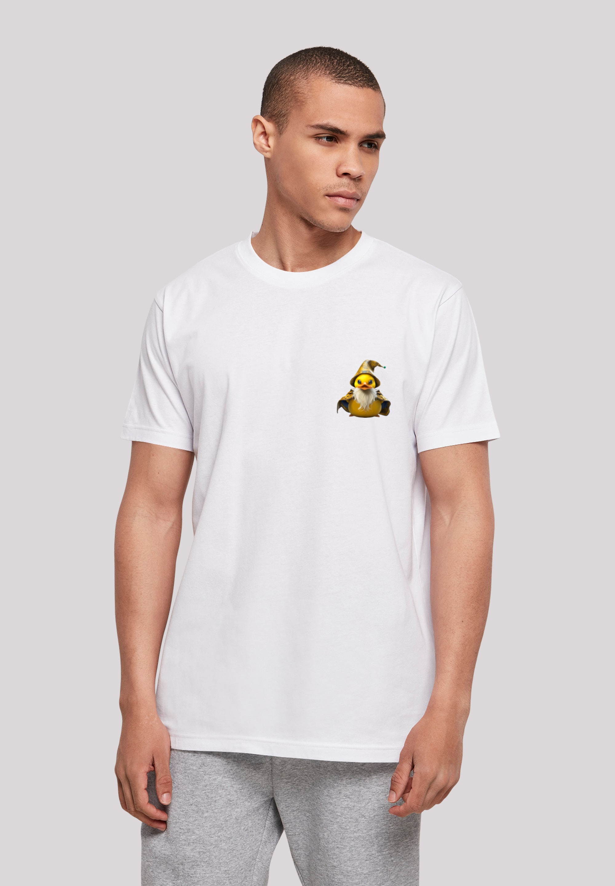 T-Shirt F4NT4STIC "Rubber Duck Wizard TEE UNISEX", Damen, Gr. 4XL, weiß, Obermaterial: 100% Baumwolle, regular fit, Rundhals, ohne Bündchen, Shirts T-Shirt, Print
