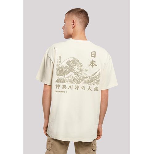 „T-Shirt F4NT4STIC „“Kanagawa Welle““ Gr. M, beige (sand) Herren Shirts T-Shirts Print“