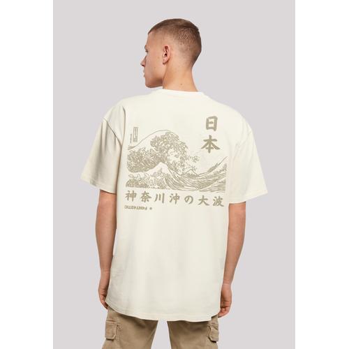 „T-Shirt F4NT4STIC „“Kanagawa Welle““ Gr. 3XL, beige (sand) Herren Shirts T-Shirts Print“