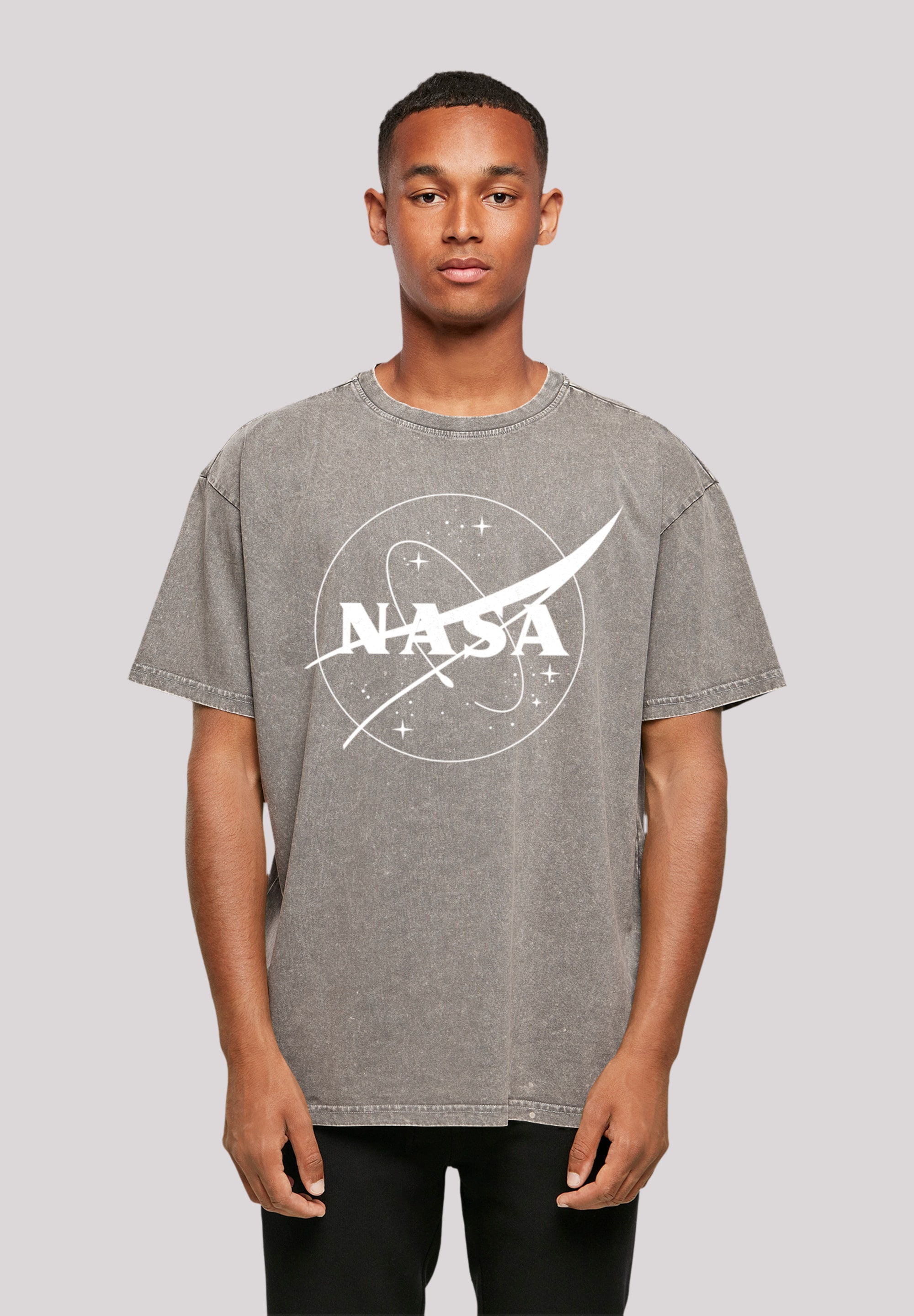 T-Shirt F4NT4STIC "NASA Classic Insignia Logo", Herren, Gr. XXL, grau (asphalt), Obermaterial: 100% Baumwolle, oversize, Rundhals, ohne Bündchen, Shirts, Print Image