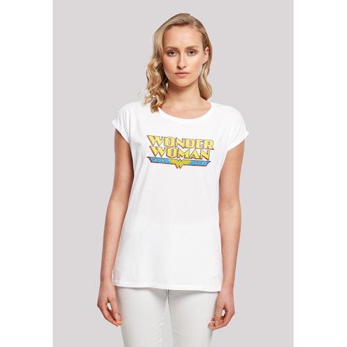 „T-Shirt F4NT4STIC „“DC Comics Superhelden Wonder Woman Crackle Logo““ Gr. XS, weiß Damen Shirts Jersey Print“