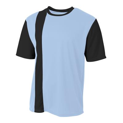 A4 N3016 Athletic Men's Legend Soccer Jersey T-Shirt in Light Blue/Black size Large | Mesh A4N3016