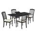 Dining Table Set, Extendable Kitchen Table Set with 15inch Butterfly Leaf & Curved Rubberwood Legs Chairs for Dining Room