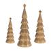 Gold Wicker Design Holiday Tree (Set of 3) - 4.75 x 4.75 x 12