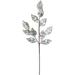 25" Glittered Platinum Leaves Christmas Spray - Silver