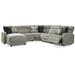 Signature Design by Ashley Colleyville Stone 5-Piece Power Reclining Sectional with Chaise - 104"W x 105"D x 39"H