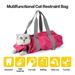 Gespout Pet Travel Bag Cat and Dog Bag Anti-Scratch and Anti-Bite Portable Shoulder Pet Bag Double-Lined Multi-Purpose Portable Pet Bag Pet Multi-Functional Grooming Bag Restraint Bag Red L