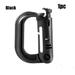 1/2/5pcs Plastic Outdoor EDC Tools Tactical Backpack Climbing Accessories Webbing Backpack Buckle Shackle Carabiner Keyring Locking Snap D-ring Clip BLACK 1PC