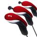 3pcs Outdoors Mesh Long Neck Driver Practical 1/3/5 Fairway Woods Golf Rod Sleeve Protective Headcover Golf Club Head Covers RED