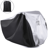 Viaky Outdoor Bicycle Cover for Two Bike Mountain Bike Road Cycle Cover for 2 Bikes with Storage Bag Waterproof and Anti Dust Rain UV Protection (Silvery & Black)