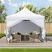 Zenova 10 x10 Pop up Canopy Tents with 4 Sidewalls Portable Folding Gazebo Tent White