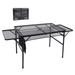 Table for Grill Folding Camping Table Card Table Adjustable Height & Width Mesh Bag Side-Pocket Portable Outdoor & Indoor