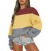 Oalirro Fashion Ladies Tops Womens Hoodies Pullover Long Sleeve Round Neck Christmas Gifts Womens Sweatshirts Yellow