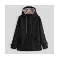 HAXMNOU Jackets For Women Women Solid Rain Outdoor Plus Waterproof Hooded Raincoat Windproof Jacket Coat Womens Windbreaker Rain Jacket Women Black XL