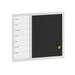 Martha Stewart Everette 24 x18 Magnetic Weekly Calendar Dry Erase Board and Chalk Board with Liquid Chalk Marker and Magnets White Woodgrain Frame