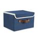 Lucky Monet 2Pcs Fabric Storage Basket Bin with Lid Collapsible Box Cube Organizer Blue 10.2 x7.9 x6.7