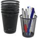 Happon 6 Pack Pen Holder Pen Pot Metal Mesh Pencil Holders Round Pen Holders for Desk Office Wire Mesh Container Pen Organizer for Home Classroom Black
