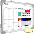 Dry Erase Calendar Whiteboard Small Magnetic Monthly White Board for Wall 16 x 12 Double-Sided Dry Erase Board Portable Hanging White Board for Planning Memo To-do-list Meeting Office Home School