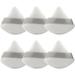 6 Pcs Powder Puff Makeup Puff Triangle Powder Puffs for Pressed Powder Soft Powder Sponge Reusable Triangle Sponges with Strap for Loose Powder Cosmetic Foundation Wet Dry Makeup (White)