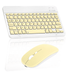 Rechargeable Bluetooth Keyboard and Mouse Combo Ultra Slim Full-Size Keyboard and Mouse for Dell Inspiron 15 3000 3502 Laptop and All Bluetooth Enabled Mac/Tablet/iPad/PC/Laptop -Banana Yellow