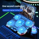 Bcloud Laptop Cooling Pad 5 Quiet Fans Colorful RGB Light Laptop 7 Gears Adjustable Height Laptop Cooling Rack Laptop Cooling Stand 12 Lighting Modes Display Protects Eyesight Cervical Sp Multicolor