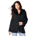 Plus Size Women's Faux-Fur Collar Cardigan. by Roaman's in Black (Size 30/32)