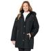 Plus Size Women's Faux Fur Hood Puffer Coat by Catherines in Black (Size 3X)