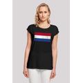 T-Shirt F4NT4STIC "Netherlands NIederlande Holland Flagge distressed" Gr. 3XL, schwarz Damen Shirts Jersey