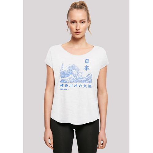 „T-Shirt F4NT4STIC „“Kanagawa Welle Japan Color““ Gr. XL, weiß Damen Shirts Jersey Print“