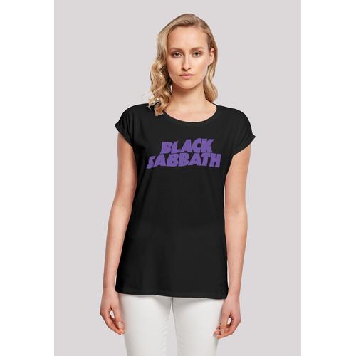 „T-Shirt F4NT4STIC „“Black Sabbath Heavy Metal Band Wavy Logo Black““ Gr. M, schwarz Damen Shirts Jersey Print“