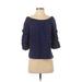 Crave Fame By Almost Famous 3/4 Sleeve Blouse: Blue Tops - Women's Size Small