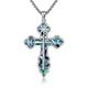 HUKKUN Orthodox Cross Necklace Sterling Silver Eastern Russian Orthodox Cross necklace Religious Christian Prayer Jewelry for Men Women