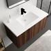 Latitude Run® Getman 35.4" Wall Mounted Single Bathroom Vanity w/ Resin Top Wood/Plastic in Brown | 19.4 H x 35.4 W x 18.1 D in | Wayfair