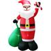 The Holiday Aisle® Henrettia 10-Ft. Tall Prelit African American Santa Holding Toy Sack Inflatable Polyester | 120 H x 37.4 W x 74.8 D in | Wayfair