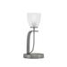 Everly Quinn Graddy Metal Table Lamp Glass/Metal in Gray | 15.5 H x 7 W x 7 D in | Wayfair 3694FCDC5F9A4BA48712DB7C4952D78D