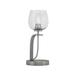 Everly Quinn Graddy Metal Table Lamp Glass/Metal in Gray | 16.5 H x 7 W x 7 D in | Wayfair 381BFC396F9F46AEBBB98FA8267A4E87