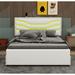 Brayden Studio® Byrle Queen Size Upholstered Storage Platform Bed w/ LED & USB Charging Upholstered, in White | 44.1 H x 64.2 W x 83.1 D in | Wayfair