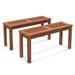 Red Barrel Studio® Barara Outdoor Bench Wood/Natural Hardwoods in Brown/White | 18.5 H x 39.5 W x 12 D in | Wayfair