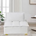 Accent Chair - Mercer41 Nevaehia 32" Velvet Armless Modular Sleeper Velvet in White | 31.7 H x 32 W x 32 D in | Wayfair