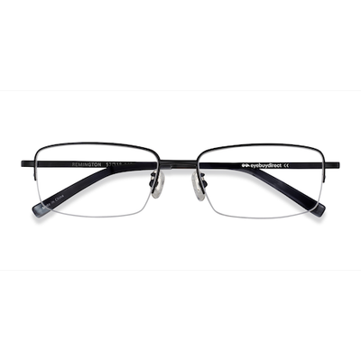 Unisex s rectangle Black Titanium Prescription eyeglasses - Eyebuydirect s Remington