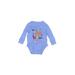 Carter's Long Sleeve Onesie: Blue Bottoms - Size 3 Month