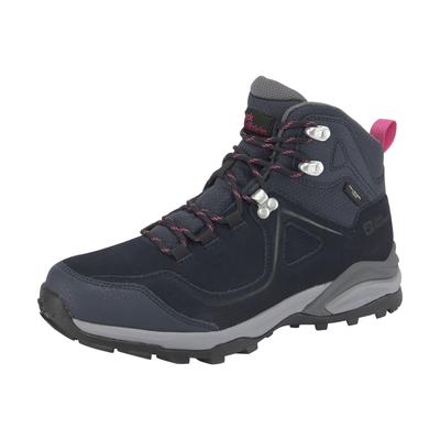 Wanderschuh JACK WOLFSKIN "SUNSET HIKE TEXAPORE MID W", Gr. 37,5, blau (night blau), Leder, Textil, sportlich, Schuhe, W