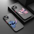 Disney Cartoon Angel Stitch Couple Clear Phone Case iPhone 15 11 14 13 12 Pro Max Mini X