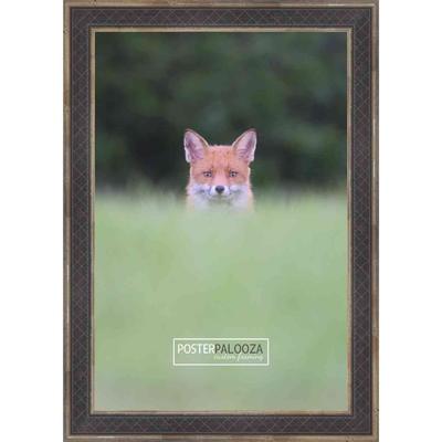 14x25 Traditional Antique Silver Complete Wood Picture Frame with UV Acrylic, Backing, & Hardware